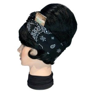 Black Paisley Rockabilly Bandana Tie Headband